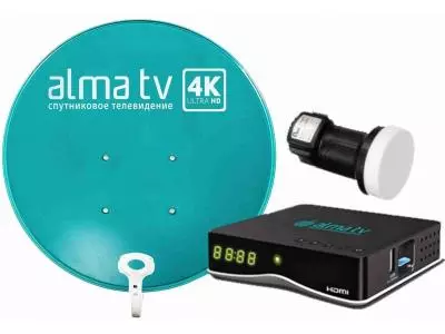 Спутниковое ТВ Alma TV Комплект спутникового оборудования с приставкой 60 см