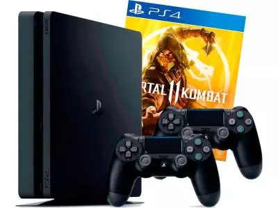 Игровая приставка Sony Playstation 4 Slim 1Tb черный + Mortal Kombat 11 + DualShock 4