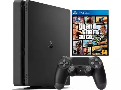 Игровая приставка Sony PlayStation 4 Slim 1000 GB черный+ GTA V