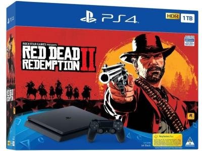 Игровая приставка Sony PlayStation 4 Slim 1000 GB черный + Red Dead Redemption II
