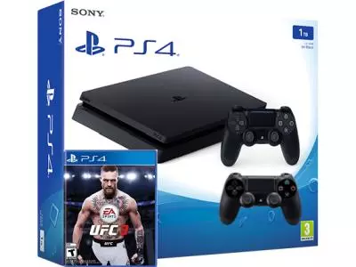 Игровая приставка Sony PlayStation 4 Slim 1000 GB + UFC 3 + Dualshock