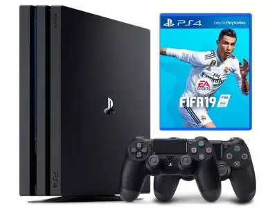 Игровая приставка Sony PlayStation 4 Pro 1000 GB черный+ FIFA 19 + Dualshock 4