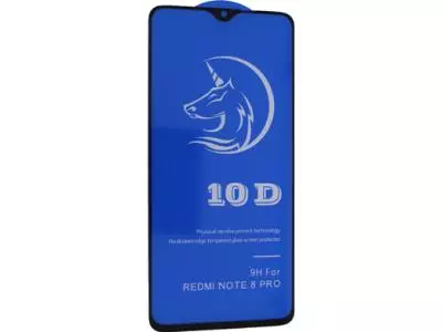 Защитное стекло OEM 10D для Xiaomi Redmi Note 8 Pro с рамкой черный
