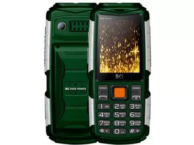 Мобильный телефон BQ BQ-2430 Tank Power серебристый-зеленый