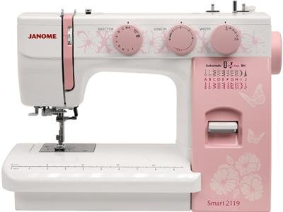 Швейная машина Janome Smart 2119 белый-розовый