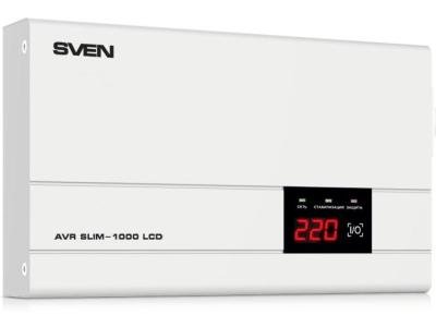 Стабилизатор SVEN AVR SLIM-1000 LCD белый