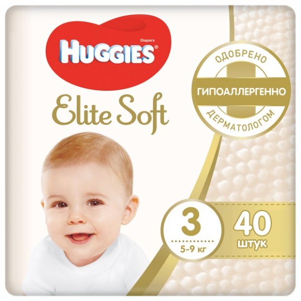 Подгузники Huggies Elite Soft 3 (5-9 кг) 40 шт