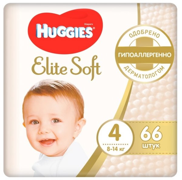 Подгузники Huggies Elite Soft 4 (8-14 кг) 66 шт